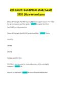 Dell Client Foundations Study Guide 2026 &vert;Guaranteed pass 