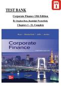 TEST BANK&NewLine;Corporate Finance 13th Edition &NewLine;By Stephen Ross&comma; Randolph Westerfield&comma;&NewLine;Chapters 1 - 21&comma; Complete