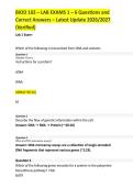 BIOD 102 &ndash; LAB EXAMS 1 &ndash; 6 Questions and&NewLine;Correct Answers &ndash; Latest Update 2026&sol;2027&NewLine;&lpar;Verified&rpar;
