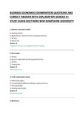 BUSINESS ECONOMICS EXAMINATION QUESTIONS AND &NewLine;CORRECT ANSWER WITH EXPLANATION GRADED A&plus; &NewLine;STUDY GUIDE
