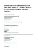 BUSINESS INTELLIGENCE EXAMINATION QUESTIONS &NewLine;AND CORRECT ANSWER WITH EXPLANATION GRADED &NewLine;A&plus; STUDY GUIDE