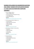 BUSINESS INTELLIGENCE &lpar;BI&rpar; EXAMINATION QUESTIONS &NewLine;AND CORRECT ANSWER WITH EXPLANATION GRADED &NewLine;A&plus; STUDY GUIDE 