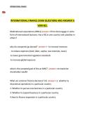 International Finance &ndash; Verified Exam Questions and Answers &lpar;100&percnt; Verified&rpar; Complete Exam Preparation Material