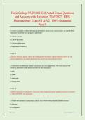 Fortis College NUR100 HESI Actual Exam Questions and Answers with Rationales 2026&sol;2027 &vert; HESI Pharmacology Exam V1 & V2 &vert; 100&percnt; Guarantee Pass&excl;&excl;&excl;