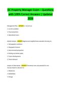 DC Property Manager Exam &ndash; Questions with 100&percnt; Correct Answers &vert; Updated 2026 