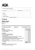 AQA A LEVEL BIOLOGY PAPER 1 2025