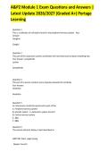 A&P2 Module 1 Exam Questions and Answers &vert;&NewLine;Latest Update 2026&sol;2027 &lpar;Graded A&plus;&rpar; Portage&NewLine;Learning