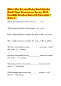 NJ Certified Assisted Living Administrator&NewLine;&lpar;CALA&rpar; Exam Question and Answer 2026 &vert;&NewLine;Complete Question Bank with Rationales &vert;&NewLine;Grade A&plus;