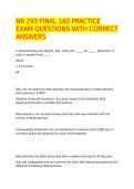 NR 293 FINAL 160 PRACTICE EXAM QUESTIONS WITH CORRECT ANSWERS &NewLine;&NewLine;
