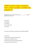 CFRN Practice exam questions with correct answers verified and graded A&plus;