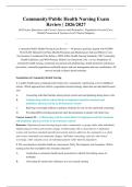 Community&sol;Public Health Nursing Exam Review &ndash; 2026&sol;2027 &ndash; 60 Practice Questions with Correct Answers and Rationales