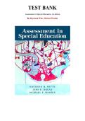 Assessment in Special Education&comma; 1st edition &mdash; by Raymond Witte & Michael Woodin &mdash; Complete Test Bank with Answer Key&lpar;Ch&period; 1-15&rpar;
