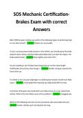 SOS Mechanic Certification- Brakes Exam with correct Answers