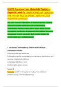 NICET Construction Materials Testing &ndash; &NewLine;Asphalt Level IV certification Exam Questions &NewLine;And Answers Plus Rationales &vert; Qs & Ans 2026  &NewLine;Instant Pdf Download