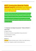 NICET Construction Materials Testing &NewLine;Asphalt Level III certification Exam Questions &NewLine;And Answers Plus Rationales &vert; Qs & Ans 2026  &NewLine;Instant Pdf Download