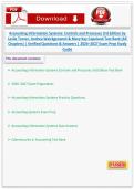 Accounting Information Systems&colon; Controls and Processes 3rd Edition by Turner&comma; Weickgenannt & Copeland &ndash; Study Notes&comma; Chapter Summaries & Exam Review Guide