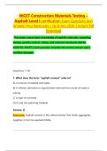 NICET Construction Materials Testing &ndash; &NewLine;Asphalt Level I certification Exam Questions And &NewLine;Answers Plus Rationales &vert; Qs & Ans 2026 &vert; Instant Pdf &NewLine;Download