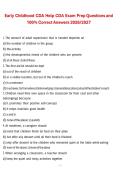 Early Childhood CDA Exam Prep 2026&sol;2027 &ndash; Help Questions and Correct Answers Study Guide