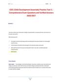 CDA Practice Test 3 2026&sol;2027 &ndash; Child Development Associate Comprehensive Exam Questions and Verified Answers Study Guide