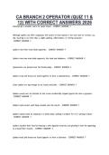 CA BRANCH 2 OPERATOR &lpar;QUIZ 11 & &NewLine;12&rpar; WITH CORRECT ANSWERS 2026 