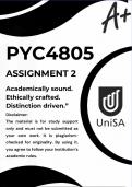 PYC4805 ASSIGNMENT 2 2026 &ast;COMPLETE ANSWERS&ast; DUE DATE JUNE 2026 &lpar;BEST ANSWERS FOR THIS ASSIGNMENT&rpar;