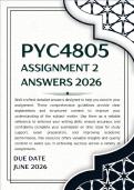 PYC4805 Assignment 2 2026 Memo &vert; Due Date June 2026
