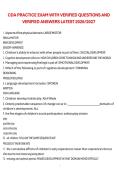 CDA Practice Exam 2026&sol;2027 &ndash; Verified Questions and Verified Answers Study Guide