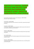 CANFITPRO PTS PERSONAL TRAINING &NewLine;SPECIALIST EXAM 2026&sol;2027&vert; EXAM &NewLine;QUESTIONS AND ANSWERS WITH &NewLine;RATIONALES &vert; EXPERT VERIFIED FOR &NewLine;GUARANTEED PASS &vert; LATEST UPDATE&excl;&excl; 