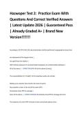 Hazwoper Test 2&colon;  Practice Exam With &NewLine;Questions And Correct Verified Answers &NewLine;&vert; Latest Update 2026 &vert; Guaranteed Pass &NewLine;&vert; Already Graded A&plus; &vert; Brand New &NewLine;Version&excl;&excl;&excl;&excl;&excl;&excl;&excl;