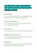 AXIS NETWORK VIDEO FUNDAMENTALS&NewLine;TEST PAPER QUESTIONS AND SOLUTIONS&NewLine;VERIFIED ANSWERS