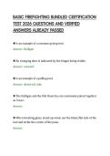 BASIC FIREFIGHTING BUNDLED CERTIFICATION&NewLine;TEST 2026 QUESTIONS AND VERIFIED&NewLine;ANSWERS ALREADY PASSED&NewLine;