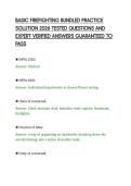 BASIC FIREFIGHTING BUNDLED PRACTICE&NewLine;SOLUTION 2026 TESTED QUESTIONS AND&NewLine;EXPERT VERIFIED ANSWERS GUARANTEED TO&NewLine;PASS&NewLine;