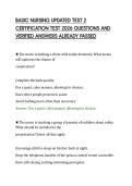BASIC NURSING UPDATED TEST 2&NewLine;CERTIFICATION TEST 2026 QUESTIONS AND&NewLine;VERIFIED ANSWERS ALREADY PASSED&NewLine;