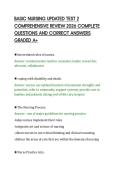 BASIC NURSING UPDATED TEST 2&NewLine;COMPREHENSIVE REVIEW 2026 COMPLETE&NewLine;QUESTIONS AND CORRECT ANSWERS&NewLine;GRADED A&plus;&NewLine;