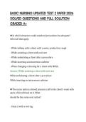 BASIC NURSING UPDATED TEST 2 PAPER 2026&NewLine;SOLVED QUESTIONS AND FULL SOLUTION&NewLine;GRADED A&plus;