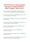 NSG 434 Exam &num;1 &vert; Study Questions and Answers complete Solutions &vert; 2026&sol;27 Updates &vert; 100&percnt; correct