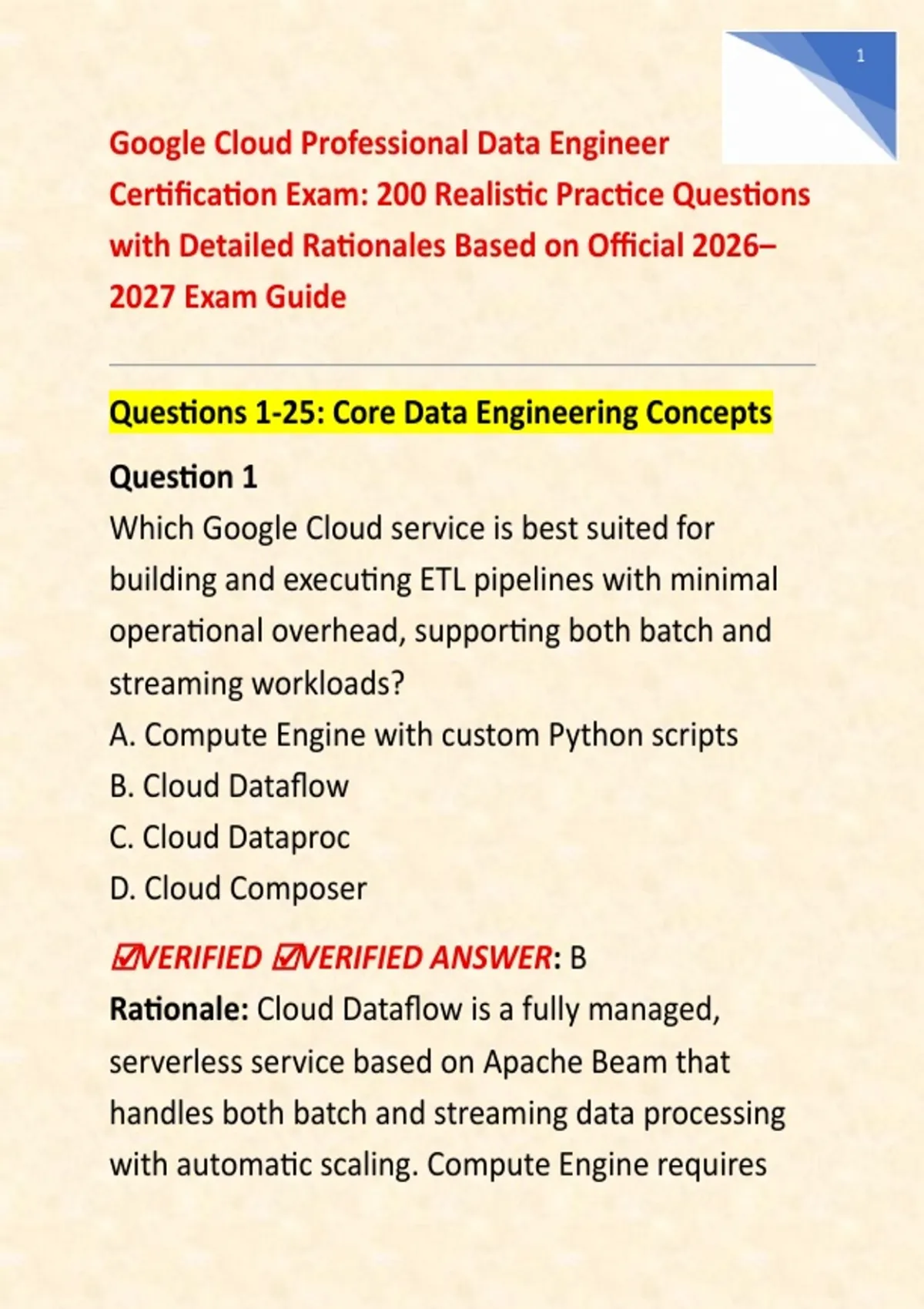 Google Cloud Professional Data Engineer Certification Exam: 200 ...
