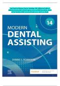 Complete Test Bank for Modern Dental Assisting&comma; 14th Edition by Debbie S&period; Robinson & Linda Bird All 64 Chapters Covered With Rationales And Case Study &NewLine;9780323824408&period;