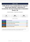 CCNA 200-301 Cisco Certified Network Associate Networking IP Connectivity Security Automation Prep Actual Exam 2026&sol;2027 &ndash; Complete Exam-Style Questions &vert; Detailed Rationales &ndash; Pass Guaranteed &ndash; A&plus; Graded&NewLine;&NewLine;