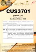 CUS3701 Assignment 3 &lpar;COMPLETE ANSWERS&rpar; 2026 - DUE 15 June 2026
