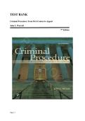 TEST BANK&lowbar;&lowbar;Criminal Procedure&colon; From First Contact to Appeal 7th Edition by John L&period; Worrall &vert;All Chapters Complete & Verified&vert; Guide A&plus;