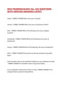 WGU PHARMACOLOGY ALL 183 QUESTIONS WITH VERIFIED ANSWERS LATEST&comma;100&percnt;CORRECT