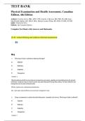 Physical Examination and Health Assessment Test Bank 4th Canadian Edition &vert; Comprehensive Health Assessment Nursing Questions and Answers 2026
