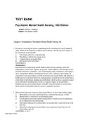 Test Bank for Psychiatric Mental Health Nursing 10th Edition Sheila L&period; Videbeck &vert; Complete Chapters 1&ndash;24 Questions and Answers 2026