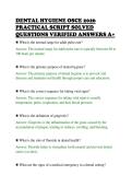 DENTAL HYGIENE OSCE 2026&NewLine;PRACTICAL SCRIPT SOLVED&NewLine;QUESTIONS VERIFIED ANSWERS A&plus;