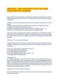 PERSONAL LINES INSURANCE PRACTICE EXAM QUESTONS WITH ANSWERS