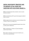 DENTAL RADIOGRAPHY PRINCIPLES AND&NewLine;TECHNIQUES ACTUAL PAPER 2026&NewLine;QUESTIONS WITH SOLUTIONS GRADED A&plus;&NewLine;