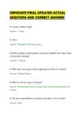 DRIVESAFE FINAL UPDATED ACTUAL&NewLine;QUESTIONS AND CORRECT ANSWERS