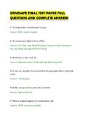 DRIVESAFE FINAL TEST PAPER FULL&NewLine;QUESTIONS AND COMPLETE ANSWERS