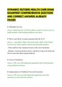 DYNAMICS RUTGERS HEALTH CARE EXAM&NewLine;EXAMPREP COMPREHENSIVE QUESTIONS&NewLine;AND CORRECT ANSWERS ALREADY&NewLine;PASSED&NewLine;